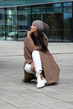 Load image into Gallery viewer, Brown Knitted Cashmere and Wool Hat with Brown Pompom
