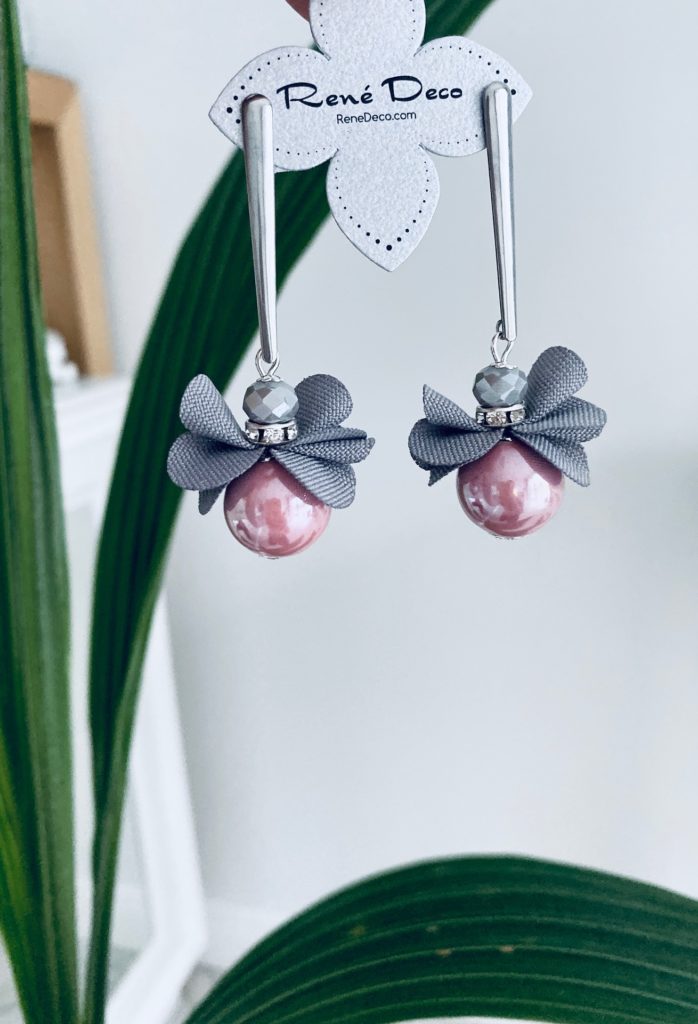 Pink Porcelain Earrings / Ruzavi auskarai porceliano