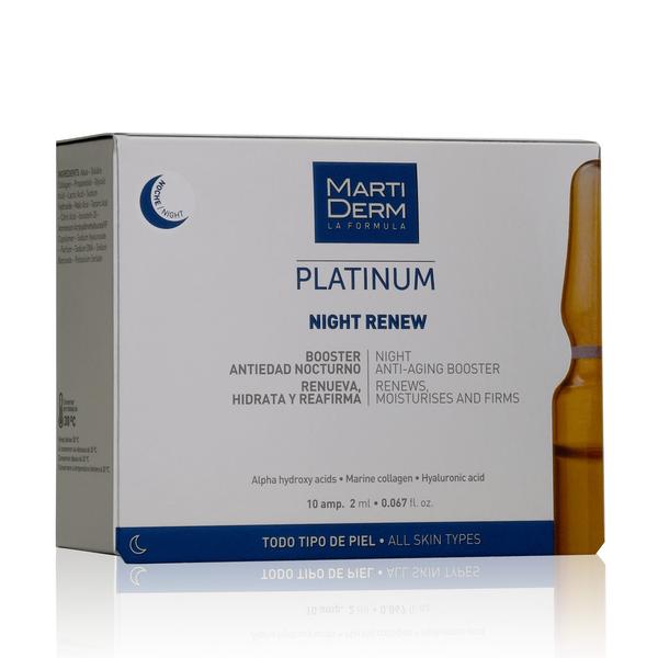 Platinum Night Renew 10 Units / MARTIDERM ATKURIAMOSIOS NAKTINĖS VEIDO AMPULĖS NIGHT RENEW, 10 AMP.