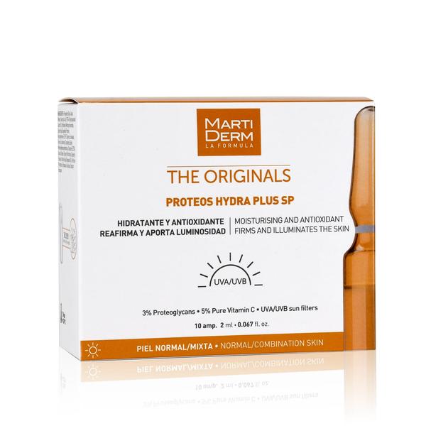 Proteos Hydra Plus SP - 10 ampoules / MARTIDERM DRĖKINAMOSIOS IR STANGRINAMOSIOS AMPULĖS VEIDUI SU VITAMINU C IR PROTEOGLIKANAIS, SPF 15, 10 VNT.