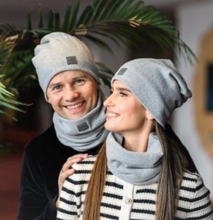 Load image into Gallery viewer, Mens light grey fall-winter beanie/Vyriška rudeninė-žiemine sviesiai pilka kepurė
