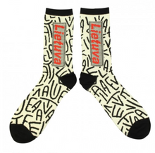 Load image into Gallery viewer, Men&#39;s socks Lietuva white / black size: (41-46) // Vyriškos kojinės Lietuva balta/juoda dydis:(41-46)
