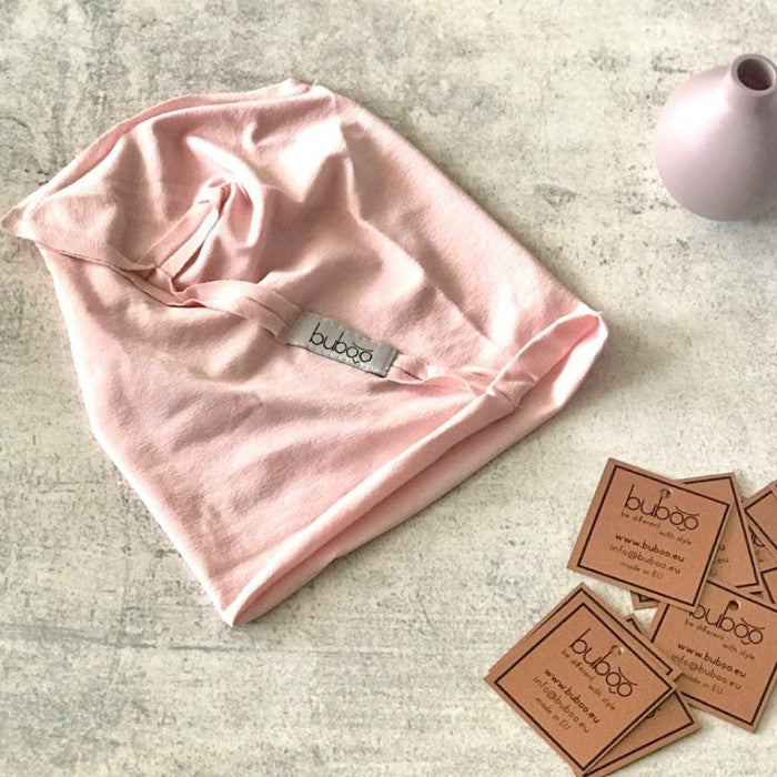 Kids thin stretchy cotton beanie UPSIDEDOWN - blush powder / Vaikiška plona kepurė UPSIDEDOWN - pudra