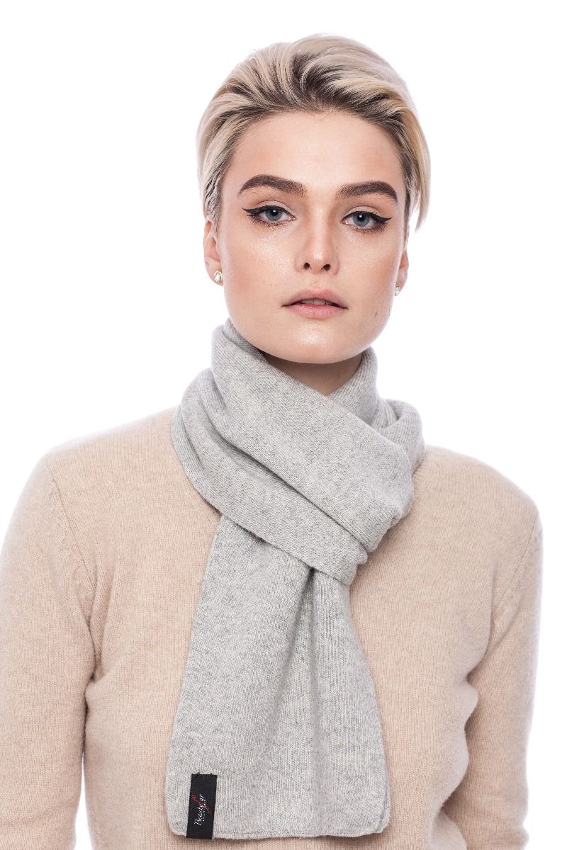 Cashmere and wool scarf grey