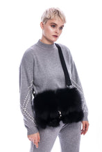 Load image into Gallery viewer, Bag from fox fur black
