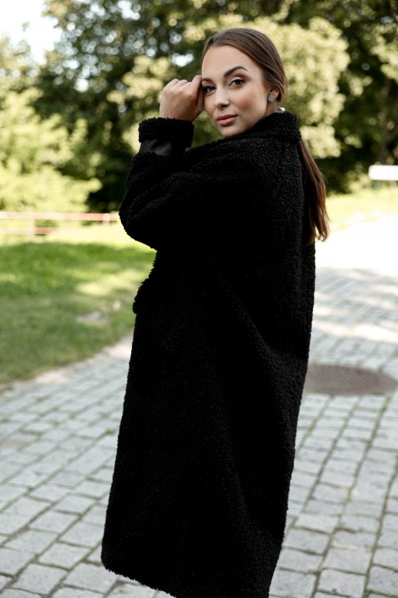 Teddy coat in black colour size M