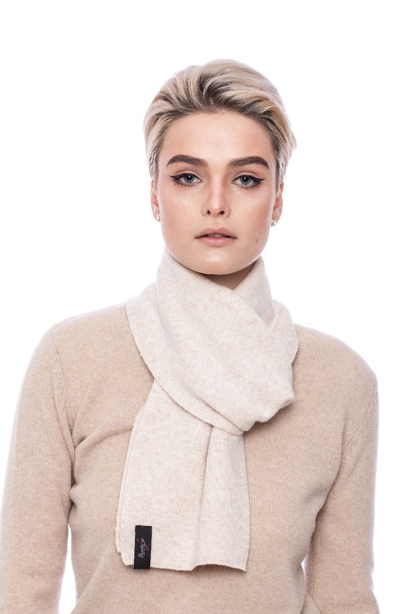 Cashmere and wool scarf cream