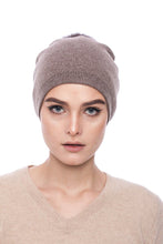 Load image into Gallery viewer, Brown Knitted Cashmere and Wool Hat with Brown Pompom
