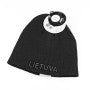 Load image into Gallery viewer, Black fall/winter hat with engraved Lietuva // Juoda rudeninė/žieminė kepurė su užrašais Lietuva
