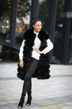 Load image into Gallery viewer, Long vest of black fox fur / Ilga lapės kailio liemenė
